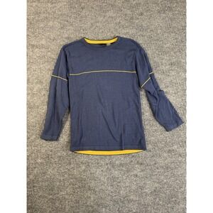 Wrangler Hero Blue Yellow Knit Contrast Trim Boys Long Sleeve sweater  Size M